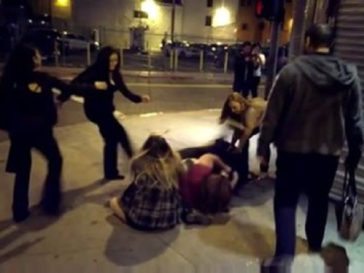 Some Chicks Brawling On A Street Corner